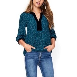 Boden Annabelle Velvet Trim Top